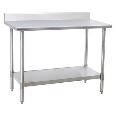 Eagle Group T3048SE-BS 48" 14 ga Work Table w/ Undershelf & 300 Series Stainless Steel Top, 4 1/2" Backsplash