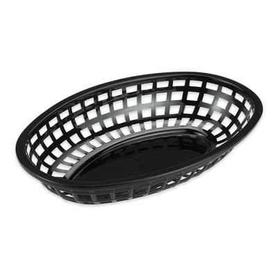 GET OB-938-BK Oval Bread & Bun Basket, 9 1/2" x 6", Polypropylene, Black