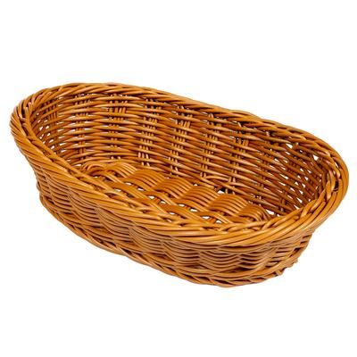 GET WB-1505-HY Oval Bread Basket, 11 3/4" x 8", Polypropylene, Honey, Brown