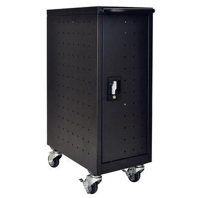 Luxor LLTM16-B-V2 3 Level Computer Cart w/ 10 ft Cord, Black, Chrome