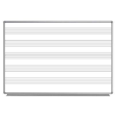 Luxor WB7248M 72" x 48" Wall-Mounted Music Whiteboard w/ Aluminum Frame