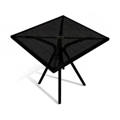 American Tables & Seating AB3030 30" Square Outdoor Table w/ Umbrella Hole - Aluminum, Black, Fine Mesh Top, 30" x 30"