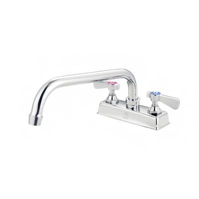 FLO FLO-4210 Deck Mount Faucet - 10" Swivel Gooseneck Spout, 4" Centers, Chrome