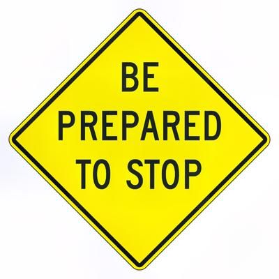 Accuform Signs FRW537DP 30" Intersection Warning Sign - Aluminum w/ DG High Prism Sheeting, Yellow