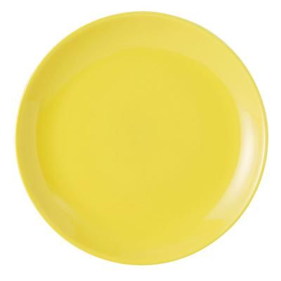 Tuxton BSA-0904 9" Round TuxCareÂ© Plate - Ceramic, Saffron, 12/Case, Yellow