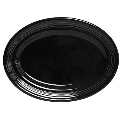 Tuxton CBH-096 9 3/4" x 6 1/2" Oval ConcentrixÂ© Platter - Ceramic, Black
