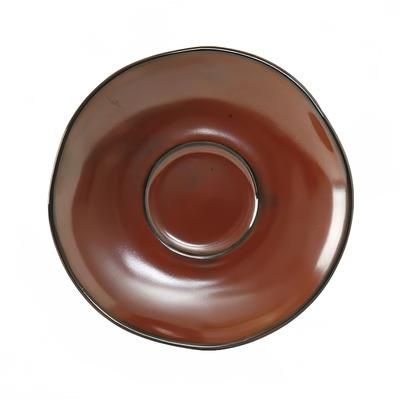 Tuxton GAR-084 6 3/8" Round Ceramic Saucer - Red Rock, Brown, 2 Dozen