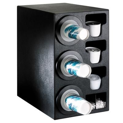 Dispense-Rite BFL-C-3BT Cup & Lid Organizer, Cabinet, 8 Compartment, All Cup Types, Black