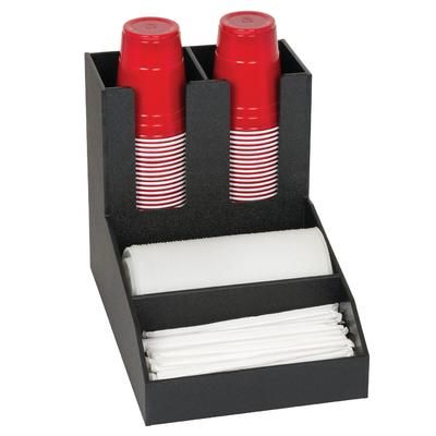 Dispense-Rite CLCO-2BT Cup & Lid Organizer, 4 Compartment, All Cup Types, Black
