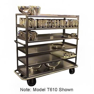 Carter-Hoffmann T660 Queen Mary Cart - 6 Levels, 1200 lb. Capacity, Stainless, Raised Edges, Stainless Steel, 8" Casters