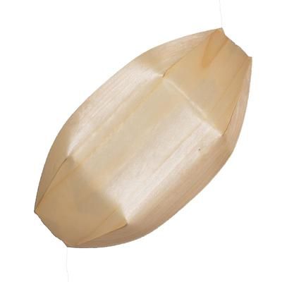 VerTerra VT-BT-08 Disposable Wooden Boat Server - 8 1/2"L x 3"W x 1"D, Beige