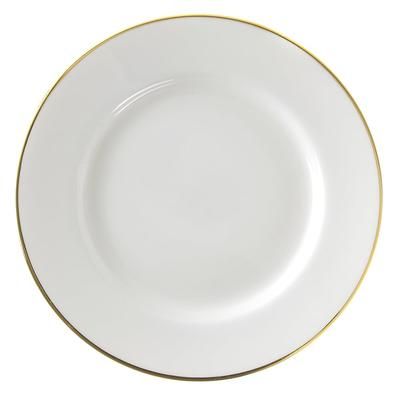 10 Strawberry Street GL0004 7 3/4" Round Gold Line Salad/Dessert Plate - Porcelain, White/Gold