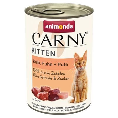 12x400g Veal Chicken & Turkey Kitten Carny Animonda Wet Cat Food