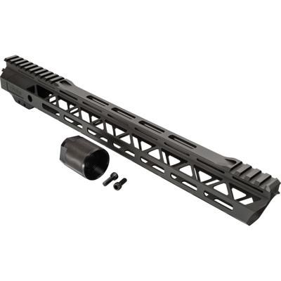 TRYBE Defense Magnite Go Fast Ultra Lightweight Handguard Cut Top Rail M-LOK Black 15in MGHDG-V2-15CR-BL
