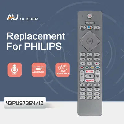 Télécommande TV vocale 43PUS7354/12 pour Philips série 7300, LED 4K, Android TV avec Ambilight, commande vocale AI sur 3 côtés, Google