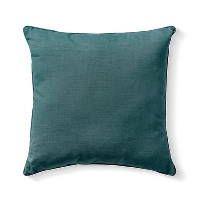Sunbrella Piped Outdoor Pillow - 16" Square, 16" Square/Lagoon - Grandin Road
