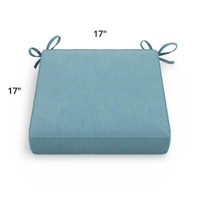 17" X 17" Sunbrella Outdoor Seat Cushion - Piped, Piped/Ocean - Grandin Road