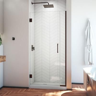 Dreamline DreamLine Unidoor Plus 34 - 34 1/2 inch W x 72 inch H Frameless Hinged Shower Door in Oil Rubbed Bronze SHDR-243407210-06