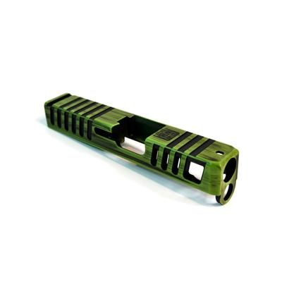 Gun Cuts Juggernaut Slide for Glock 26 No Optic Cut Battleworn Zombie Green GC-G26-JUG-ZGRBW-NO