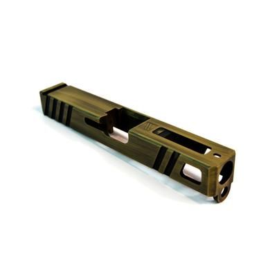 Gun Cuts Apprentice Slide for Glock 19 Optic Cut Battleworn Gold GC-G19-APP-GOLBW-RMR