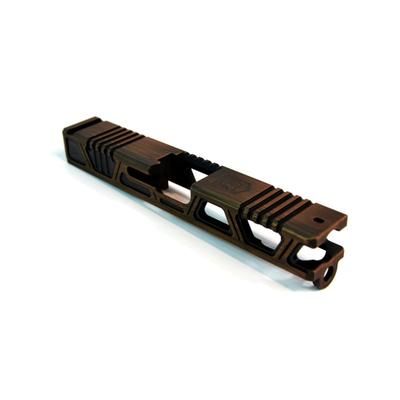 Gun Cuts Cyberpunk Slide for Glock 19 No Optic Cut Battleworn Copper GC-G19-CYB-COPBW-NO