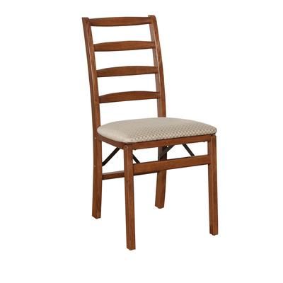 Shaker Ladderback Wood Folding Chairs, Set Of 2 by Stakmore in Cherry
