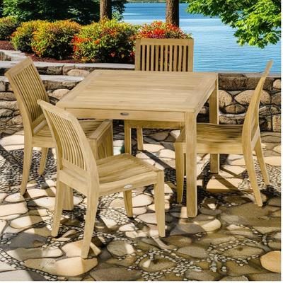 Laguna 5pc Teak Sidechair Dining Set