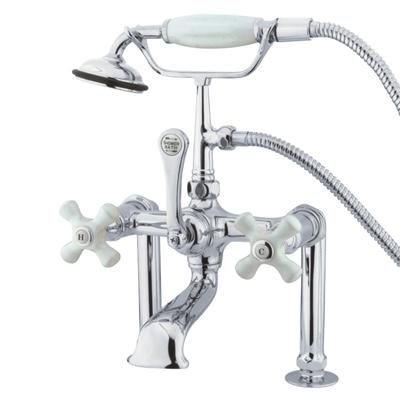 Kingston Brass CC112T1 Vintage 7-Inch Deck Mount Clawfoot Tub Faucet with Hand Shower, Polished Chrome - Kingston Brass CC112T1
