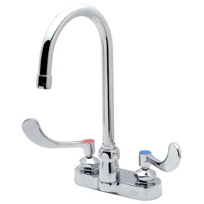 Zurn Industries Z812B4-XL-18F Deck Mount Faucet w/ 1.5 gpm Laminar Flow - 5 3/8" Swivel Gooseneck Spout, 4" Centers