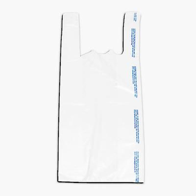 LK Packaging CT2024W Plastronic T-Shirt Bag w/ Handle - 24"L x 12"W x 8" SG, 0.65 mil HDPE, White
