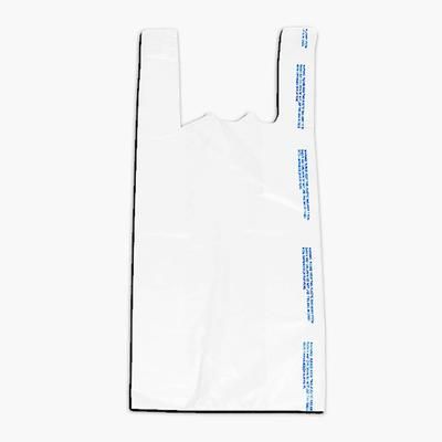 LK Packaging CT2024W Plastronic T-Shirt Bag w/ Handle - 24"L x 12"W x 8" SG, 0.65 mil HDPE, White, Case of 1000