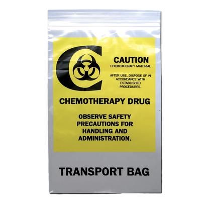 LK Packaging F20609CTB Chemo Transfer Bags w/ Seal Top Closure - 6" x 9", LDPE, Clear w/ Print