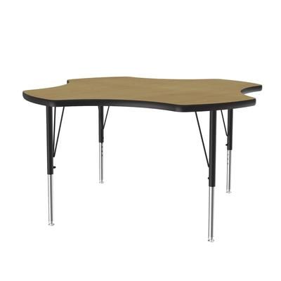 Correll A48-CLO-16-09-09 48" Square Activity Table w/ 1 1/4" High Pressure Top, Fusion Maple, Brown