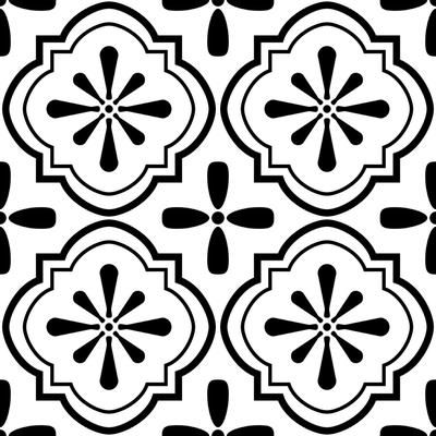 Set of 20 Peel-and-Stick Floor Tiles by RoomMates in Cosmos Black White