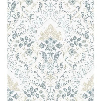 Peel And Stick Wallpaper by RoomMates in Persian Damask White