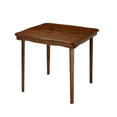 Scalloped Edge Wood Folding Card Table by Stakmore in Cherry