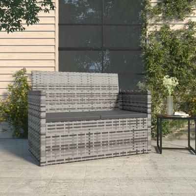 vidaXL Panca da Giardino con Cuscini Grigia 105 cm in Polyrattan