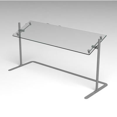 PMG - Premier Metal & Glass RTS-PORTABLE-48 48" Portable Countertop Sneeze Guard - Convertible, Glass/Stainless, Clear