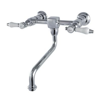 Kingston Brass KS1211BPL Bel-Air Wall Mount Bathroom Faucet, Polished Chrome - Kingston Brass KS1211BPL