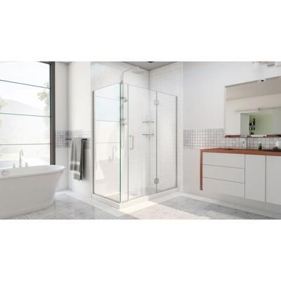 Dreamline DreamLine Unidoor-X 59 1/2 inch W x 30 3/8 inch D x 72 inch H Frameless Hinged Shower Enclosure in Brushed Nickel E32906530R-04