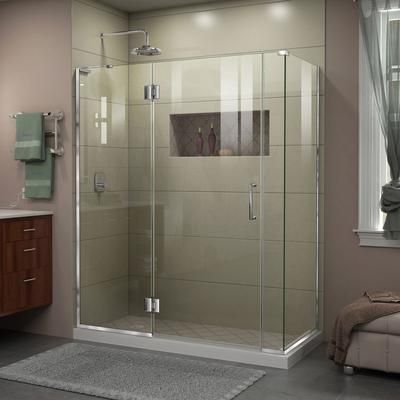 Dreamline DreamLine Unidoor-X 58 1/2 inch W x 34 3/8 inch D x 72 inch H Frameless Hinged Shower Enclosure in Chrome E32806534L-01