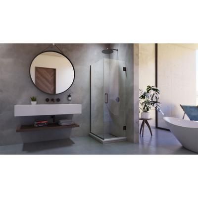 Dreamline DreamLine Unidoor Plus 30 3/8 inch W x 30 inch D x 72 inch H Frameless Hinged Shower Enclosure in Oil Rubbed Bronze SHEN-24300300F-06