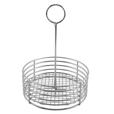 GET 4-81866 Round Condiment Caddy - Stainless Steel, 8 1/2" Diameter, Silver