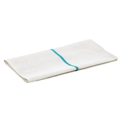 Winco BTH-2028G Herringbone Towel - 20" x 28", Cotton, White w/ Green Stripe, 1 Dozen