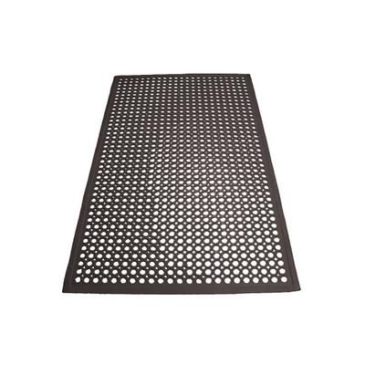 Winco RBM-35K-R Anti Fatigue Floor Mat w/ Beveled Edges, Rolled, Rubber, 3 x 5 x 1/2", Black
