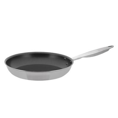 Winco TGFP-12NS Tri-Gen 12" Non-Stick Steel Frying Pan w/ Solid Metal Handle, Stainless Steel