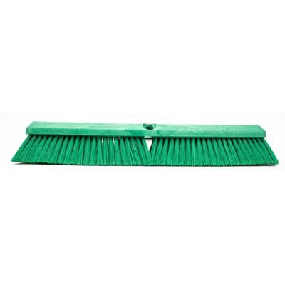 Carlisle 41891EC04 24" Push Broom Head with Fine/Medium Polyester Bristles - Plastic Block, Yellow, Case of 12