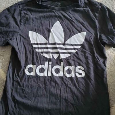 Adidas Shirts & Tops | Girls Size Medium Adidas Short Sleeve T-Shirt | Color: Black/White | Size: Mg