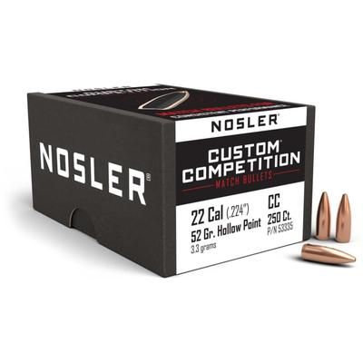 Nosler Custom Competition Rifle Bullet .22 Caliber 52gr HPBT 250ct 53335