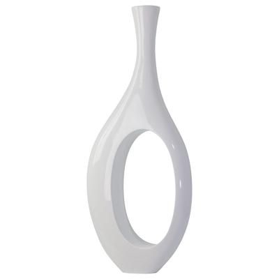 Trombone Vase, White, Small - C17W